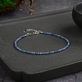 Armband Saphir, Kugeln (3mm), facettiert, rhodiniert | Marco Schreier