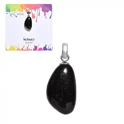 0613825106 Tumbled Stone Pendant Tourmaline (black), small, rhodiniert | Marco Schreier