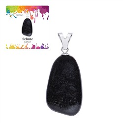 0613825107 Pendente Schorl (barra), pietra burattata grande, rodiato | Marco Schreier