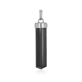 Pendentif Schorl, cristal, 4,0 - 6,0cm, rhodié | Marco Schreier