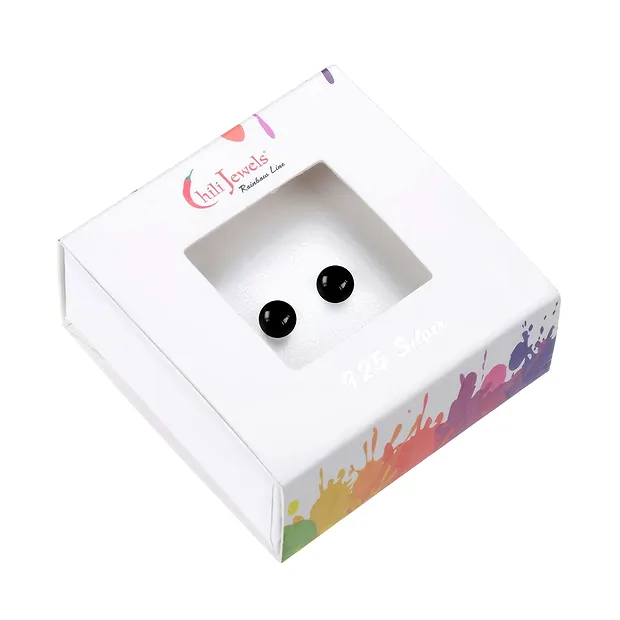 Pendientes Turmalina negra (chorlo), bola, 8mm, rodinado | Marco Schreier