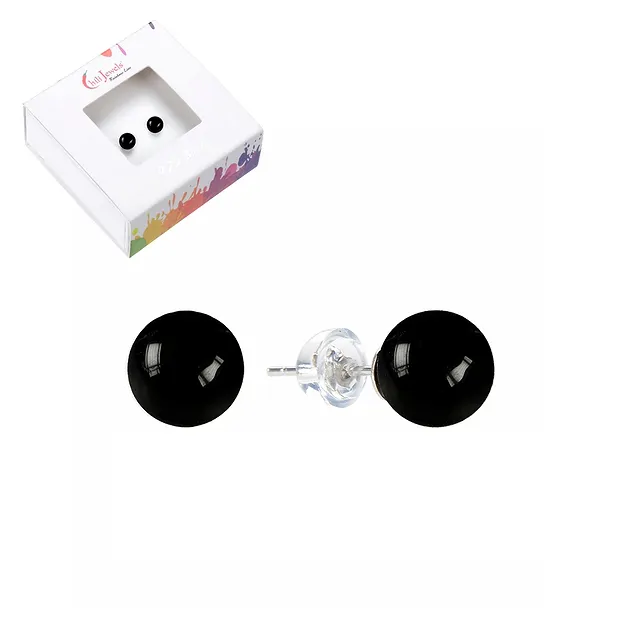 Earstuds Tourmaline (stab.), ball, 8mm, rhodiniert | Marco Schreier