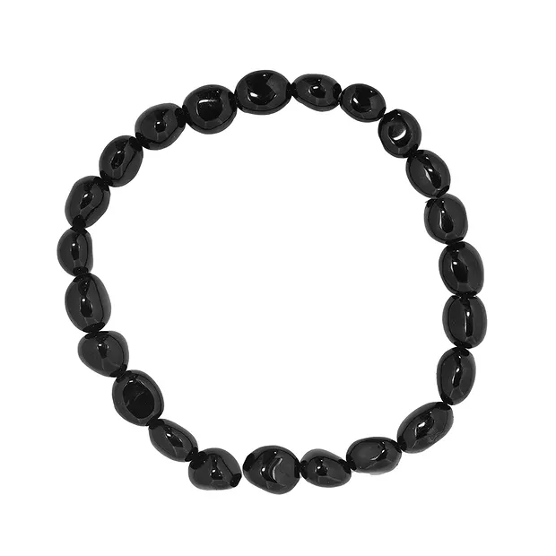 Bracciale, Schorl (stab.), 08 - 10 mm pepite | grossista gemme e pietre curative