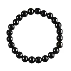 0613850108 Bracelet, Schorl (stab.), 08mm perles rondes | Marco Schreier