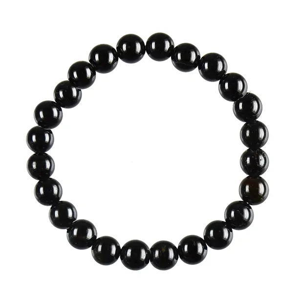 Bracciale, Schorl (stab.), perline da 08 mm | grossista gemme e pietre curative