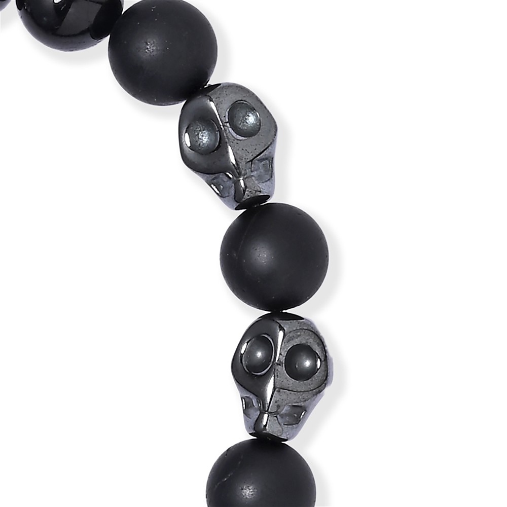 Bracelet « crâne de cristal », Schorl, Hématite (21 cm) | Marco Schreier