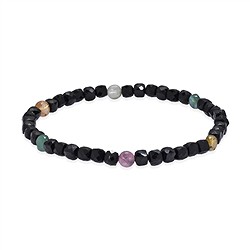 0613850212 Pulsera de turmalina negra (estabilizada), turmalina (coloreada) y cubos | Marco Schreier