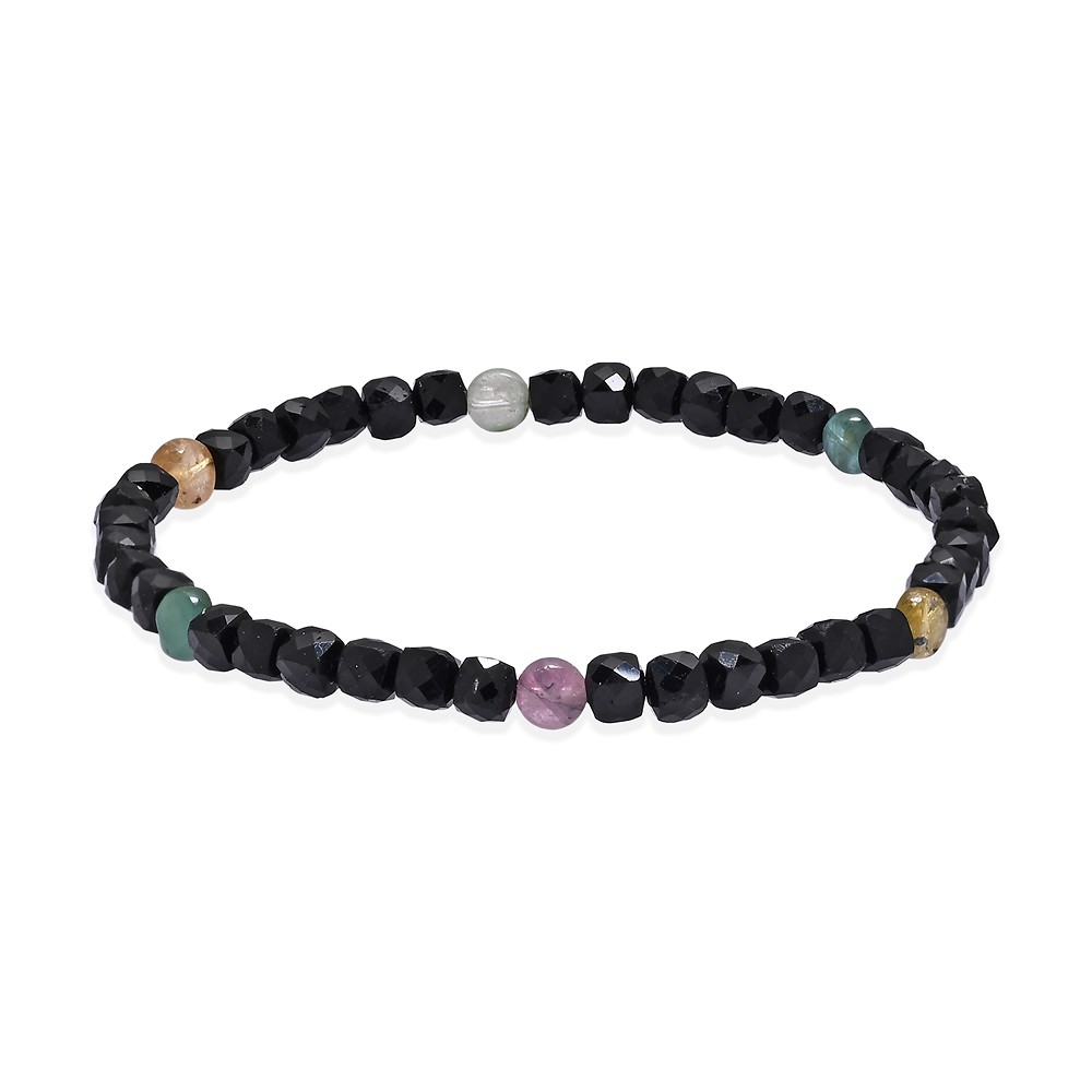 Pulsera de turmalina negra (estabilizada), turmalina (coloreada) y cubos | Marco Schreier