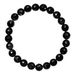 0613851081 Bracelet, Schorl (stab.), 08mm boules, facettées | Marco Schreier