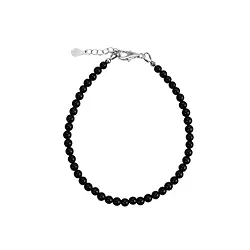 0613859040 Bracciale Schorl (stab.), perline da 04 mm, catena di prolungamento, rodiato | Marco Schreier