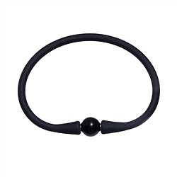 0613861005 Bracciali a sfera (10 mm), silicone (nero), 18 cm | Marco Schreier