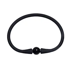0613861005 Bracelet Tourmaline ball (10mm), silicone (black), 18cm | Marco Schreier