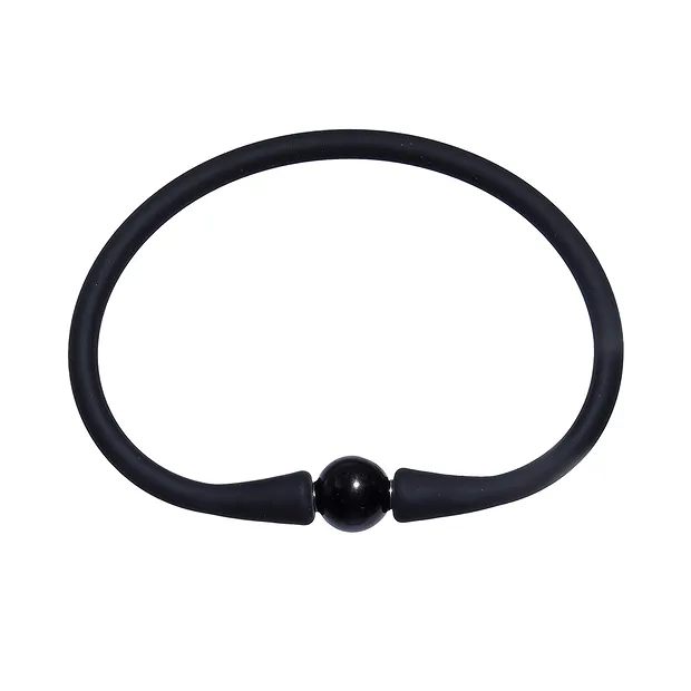 Bracciali a sfera (10 mm), silicone (nero), 18 cm | Marco Schreier
