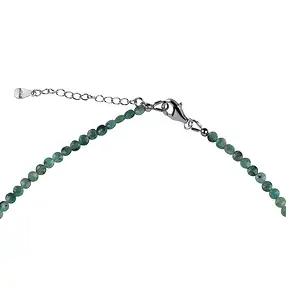 Collar esmeralda, moneda (3,5 - 4 mm), facetada, rodinada | Marco Schreier