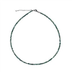 0614416010 Kette Smaragd, Coin (3,5 - 4mm), facettiert, rhodiniert, Verlängerungskettchen | Marco Schreier