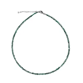 Collar esmeralda, moneda (3,5 - 4 mm), facetada, rodinada | Marco Schreier
