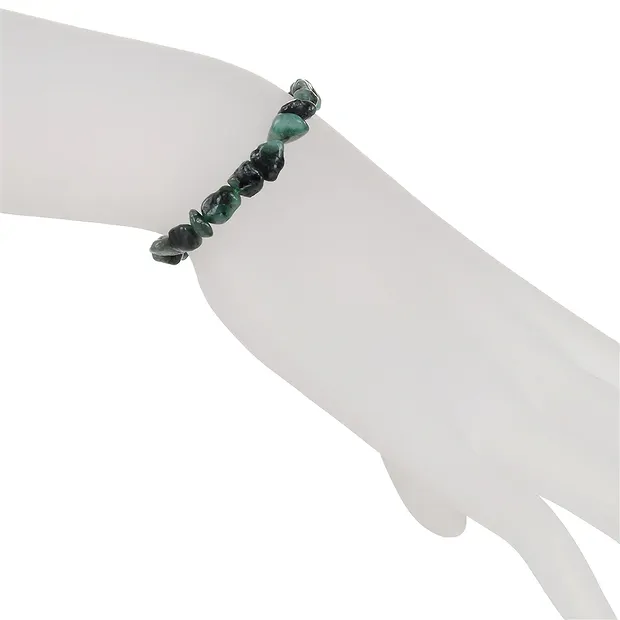 Bracelet, emerald, 08-10mm nuggets | wholesaler gems, healing stones & jewelry