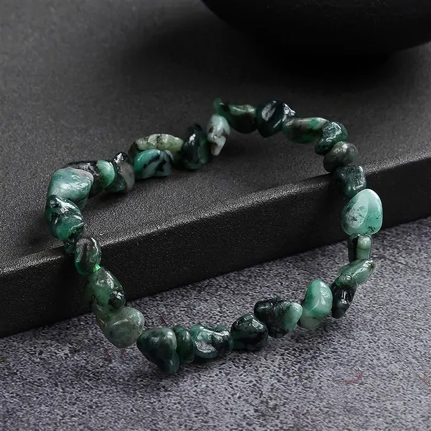 Armband, Smaragd, 08-10mm Nuggets | Großhändler Edelsteine, Heilsteine & Schmuck