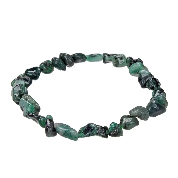 Bracelet, emerald, 08-10mm nuggets | wholesaler gems, healing stones & jewelry