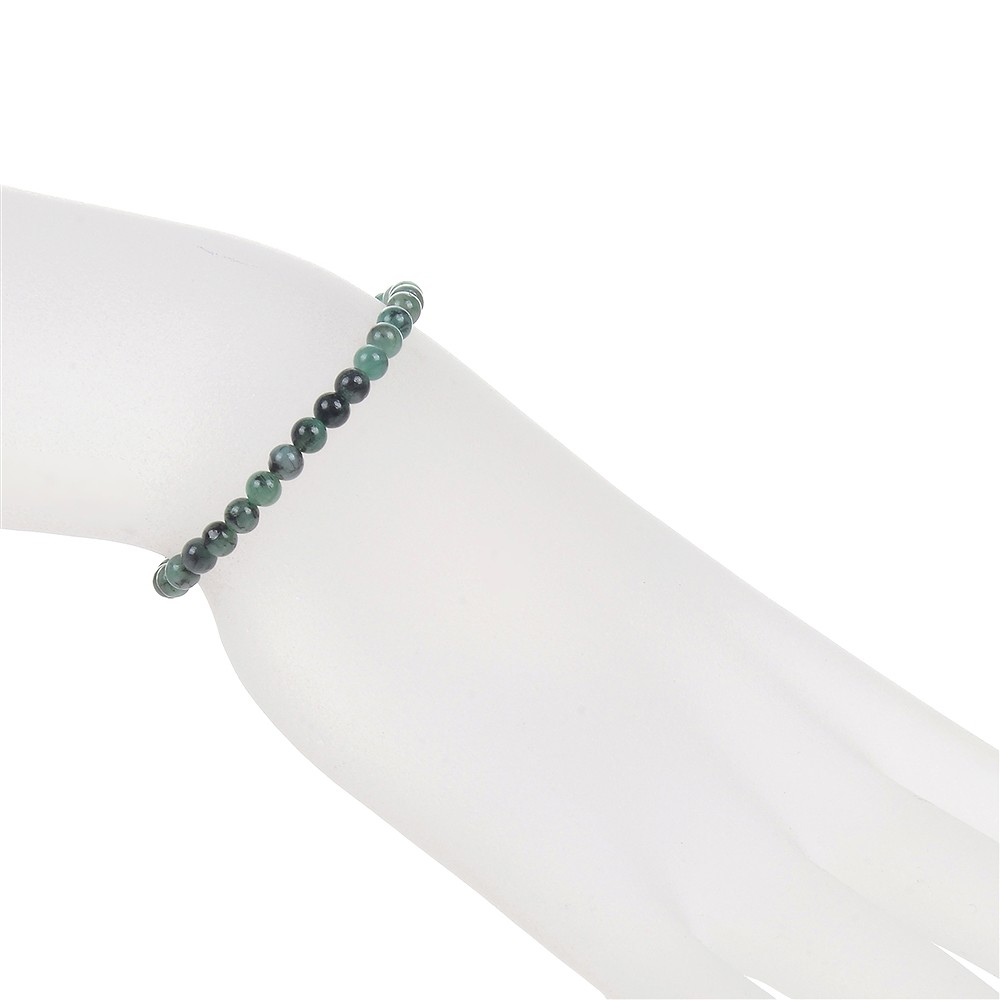 Bracelet, emerald, 04mm beads | minerals trade - gems, healing stones & jewelry