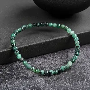 Bracelet, emerald, 04mm beads | minerals trade - gems, healing stones & jewelry