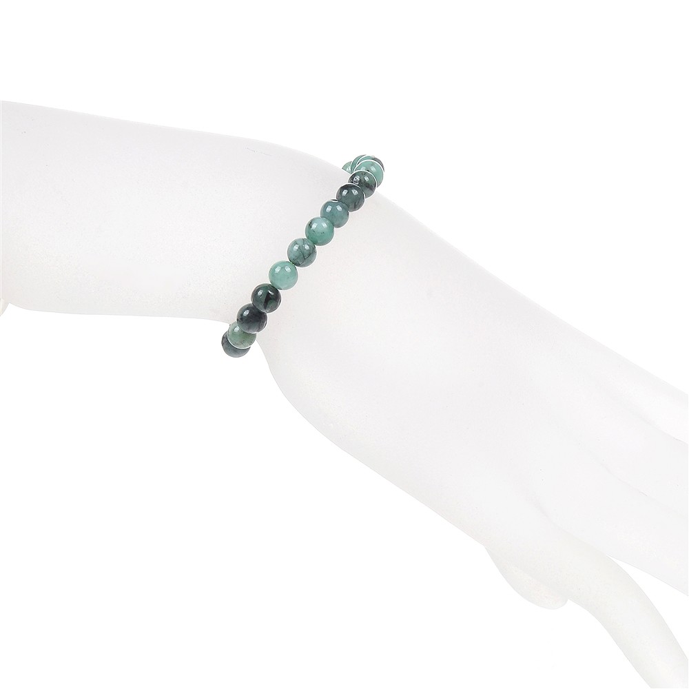 Bracelet, emerald, 06mm beads | minerals trade - gems, healing stones & jewelry