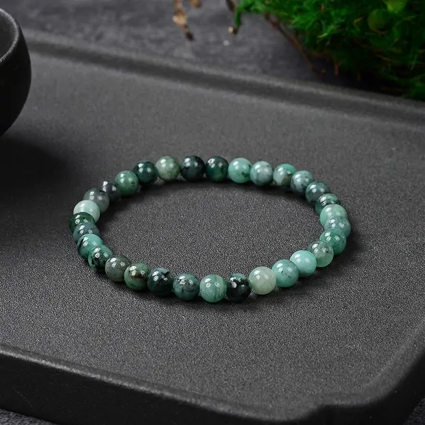 Bracelet, Émeraude, 06mm perles rondes | Marco Schreier