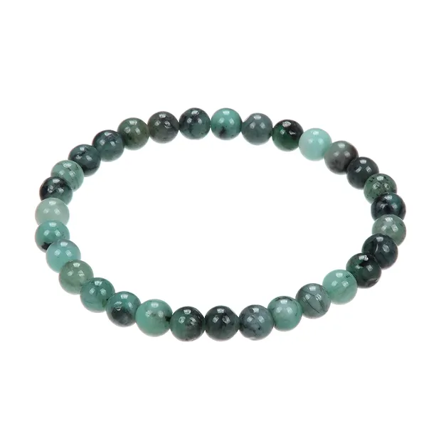 Armband, Smaragd, 06mm Kugeln | Großhändler Edelsteine, Heilsteine & Schmuck