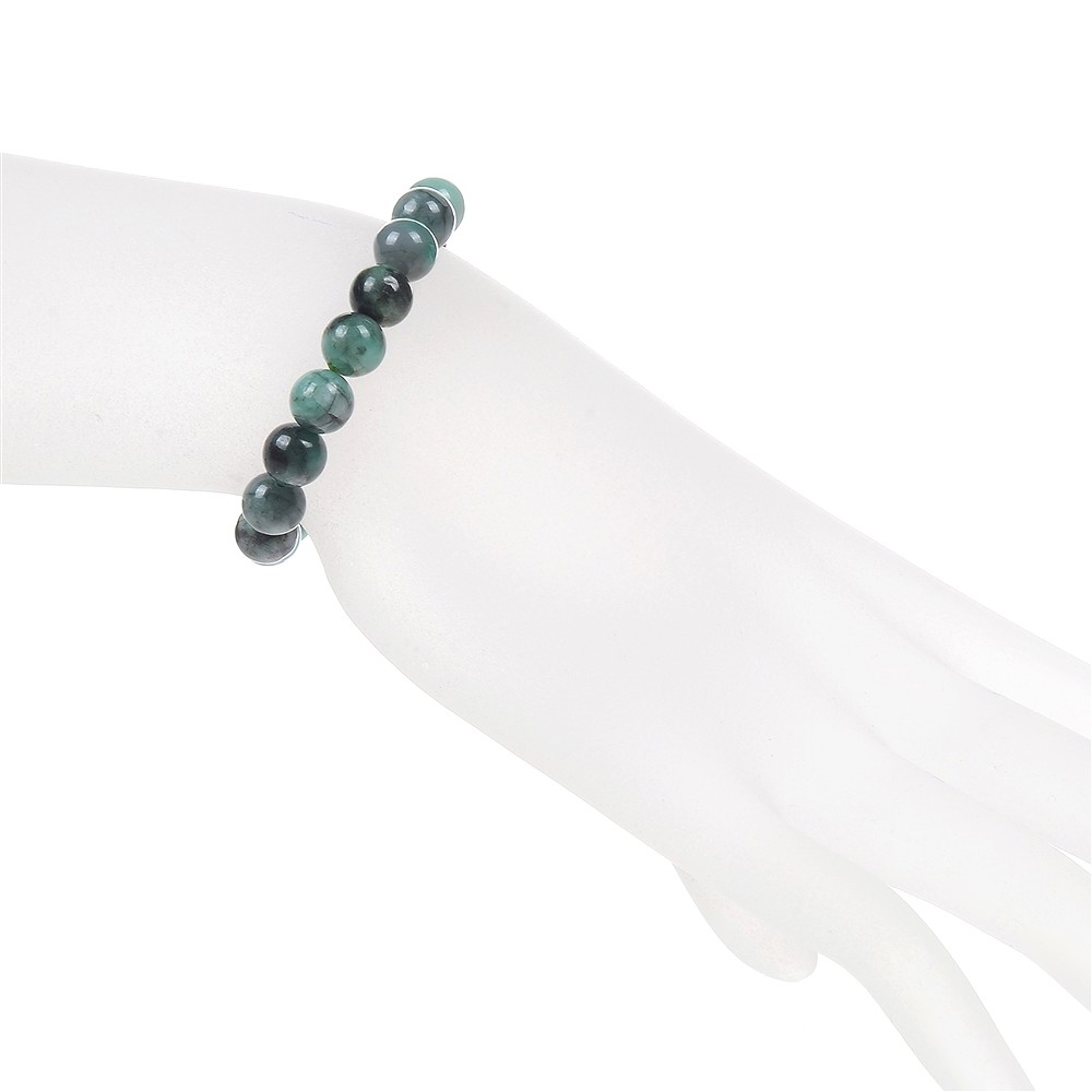 Bracelet, emerald, 08mm beads | minerals trade - gems, healing stones & jewelry