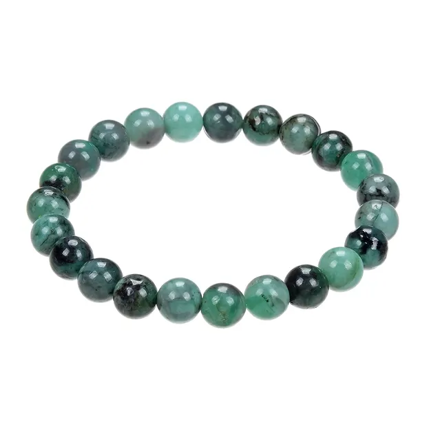 Bracciale, smeraldo, perline da 08 mm | grossista gemme e pietre curative