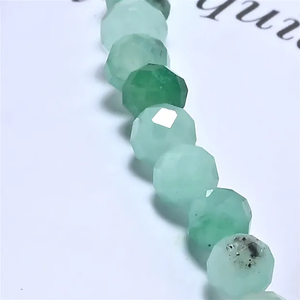 Bracelet, emerald, 03mm beads, faceted, 14cm (short) | Marco Schreier