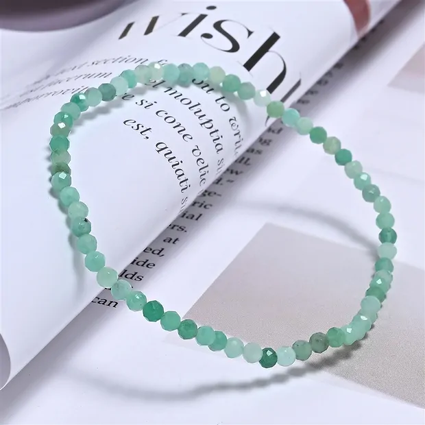 Bracciale, smeraldo, perline da 03 mm, sfaccettato, 19 cm | Marco Schreier