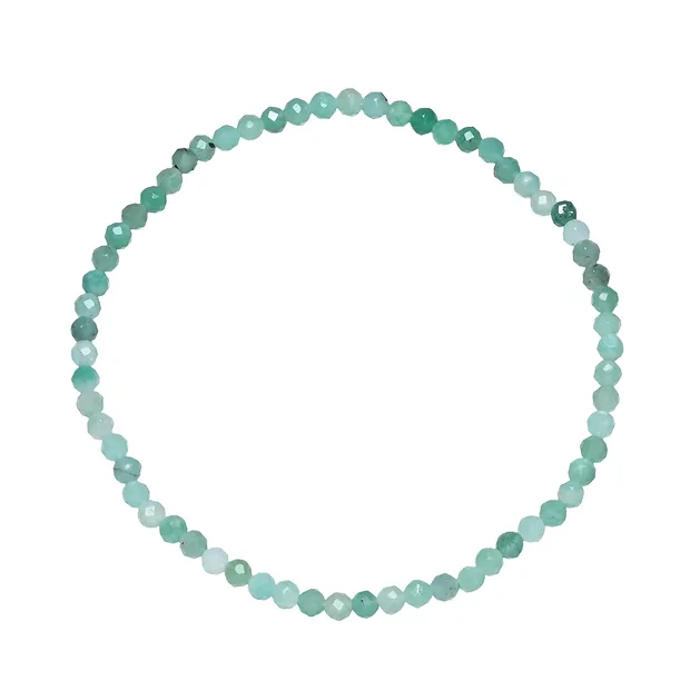 Pulsera, esmeralda, cuentas de 03mm, facetadas, 19cm | Marco Schreier