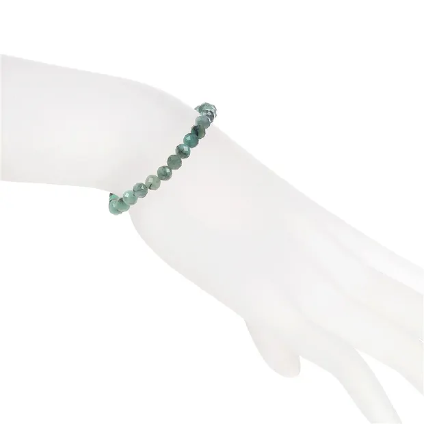 Pulsera, esmeralda, cuentas de 05mm, facetadas | Marco Schreier