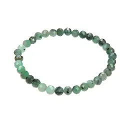 0614451051 Bracelet, emerald, 05mm beads, faceted | Schreier gems, healing stones & jewelry