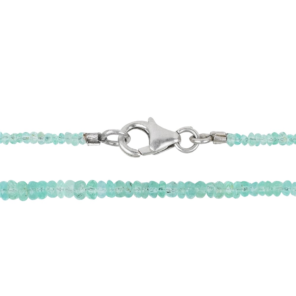 Collana a bottoni, smeraldo, 1,0-1,2 x 2,3-3,4 mm/45 cm, sfaccettato, con sfumatura | Marco Schreier