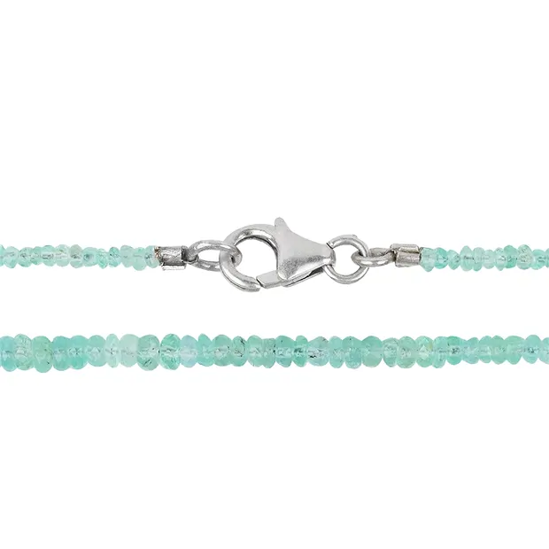 Collana a bottoni, smeraldo, 1,0-1,2 x 2,3-3,4 mm/45 cm, sfaccettato, con sfumatura | Marco Schreier