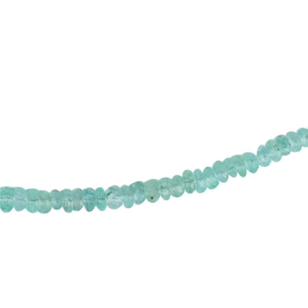 Collana a bottoni, smeraldo, 1,0-1,2 x 2,3-3,4 mm/45 cm, sfaccettato, con sfumatura | Marco Schreier