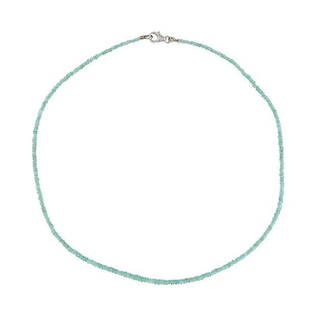 Collar de botones, esmeralda, 1,0-1,2 x 2,3-3,4mm/45cm, facetado, con degradado | Marco Schreier