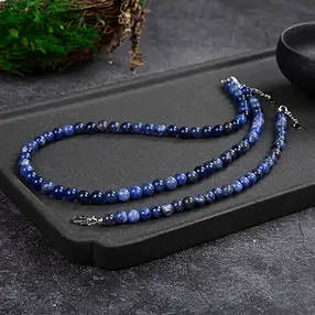 Kette Sodalith, Kugeln (6mm), rhodiniert | GH Edelsteine, Heilsteine & Schmuck