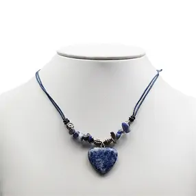 Collier Coeur, Sodalite | Pierres précieuses, pierres thérapeutiques & bijoux