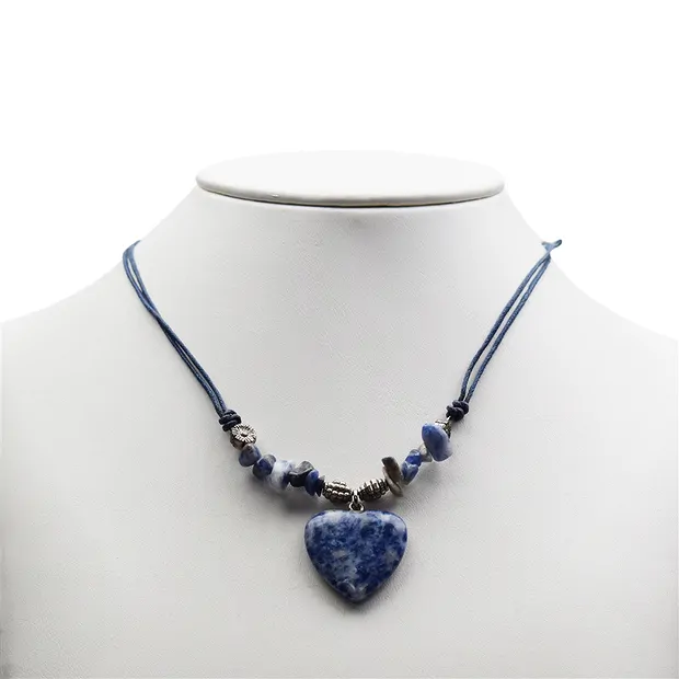 Collana con cuore, Sodalite | gemme, pietre curative e gioielli all'ingrosso