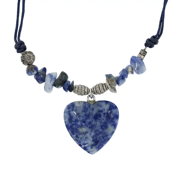 Collier Coeur, Sodalite | Pierres précieuses, pierres thérapeutiques & bijoux