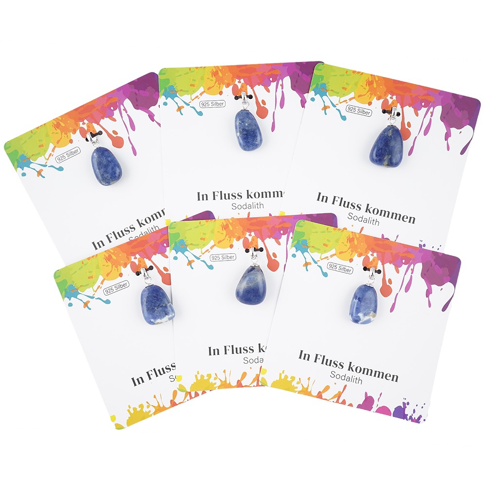 Ciondolo Sodalite, Pietra burattata piccola, rodiata | Marco Schreier