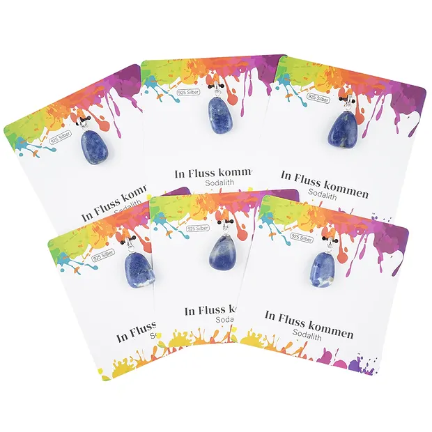 Ciondolo Sodalite, Pietra burattata piccola, rodiata | Marco Schreier