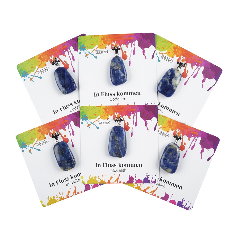 Anhänger Sodalith, Trommelstein groß, rhodiniert | Marco Schreier