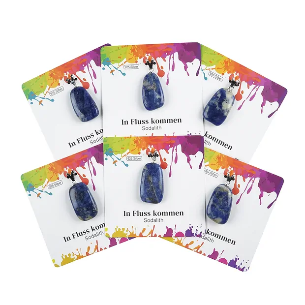 Pendentif Sodalite, Pierre roulée grande, rhodié | Marco Schreier