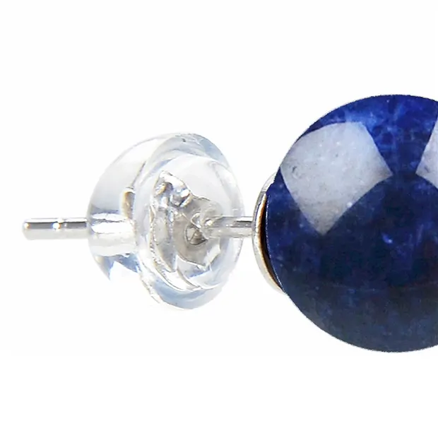 Perno auricolare Sodalite, sfera, 8 mm, rodiato | Marco Schreier