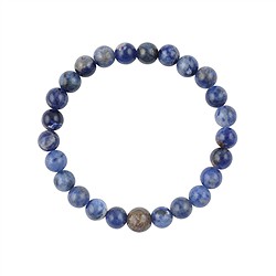 0614650207 Bracelet, Sodalite, dinosaur bone, 14cm (for children) | Marco Schreier