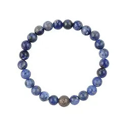 0614650207 Bracciale, Sodalite, osso di dinosauro, 14 cm (per bambini) | Marco Schreier